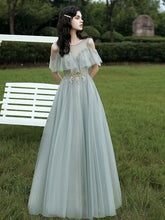 Grünes Temperament Abendkleid Brautjungfernkleid